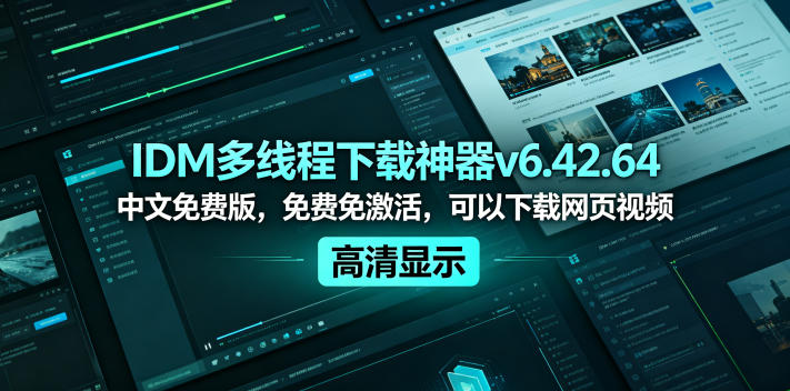 IDM多线程下载神器v6.42.64中文免费版，免费免激活，可以下载网页视频(例如飞书文档内的视频)福星网赚创业资源-网赚项目-副业赚钱-互联网创业-资源整合福星网赚资源