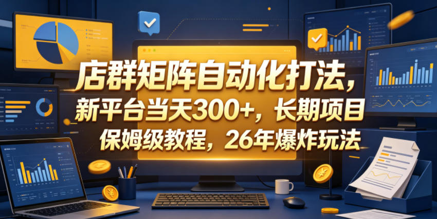 店群矩阵自动化打法，新平台当天300+，长期项目，保姆级教程，26年爆炸玩法【揭秘】福星网赚创业资源-网赚项目-副业赚钱-互联网创业-资源整合福星网赚资源