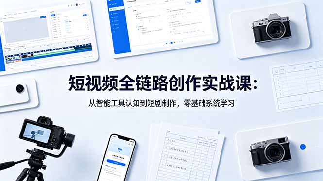 短视频全链路创作实战课：从智能工具认知到短剧制作，零基础系统学习福星网赚创业资源-网赚项目-副业赚钱-互联网创业-资源整合福星网赚资源