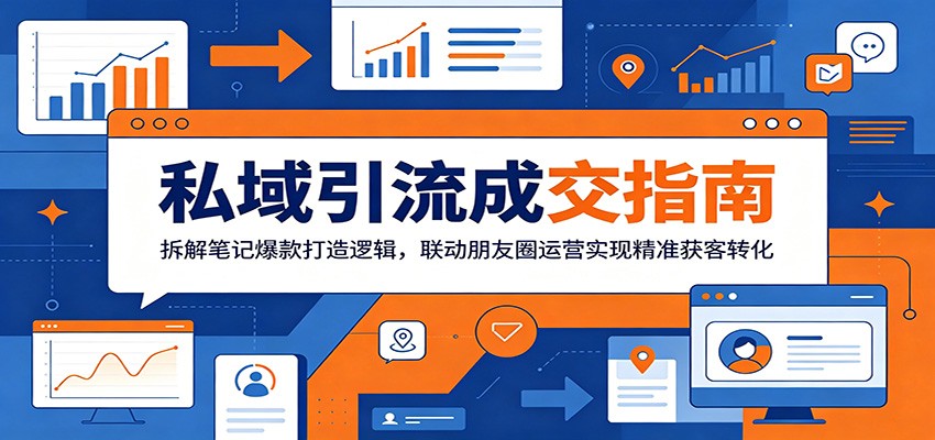 私域引流成交指南：拆解笔记爆款打造逻辑，联动朋友圈运营实现精准获客转化-喜学网