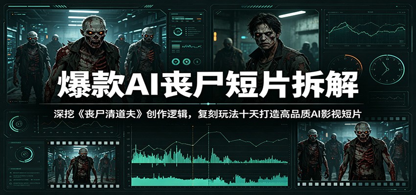 爆款AI丧尸短片拆解：深挖《丧尸清道夫》创作逻辑，复刻玩法快速打造高品质AI影视短片-喜学网
