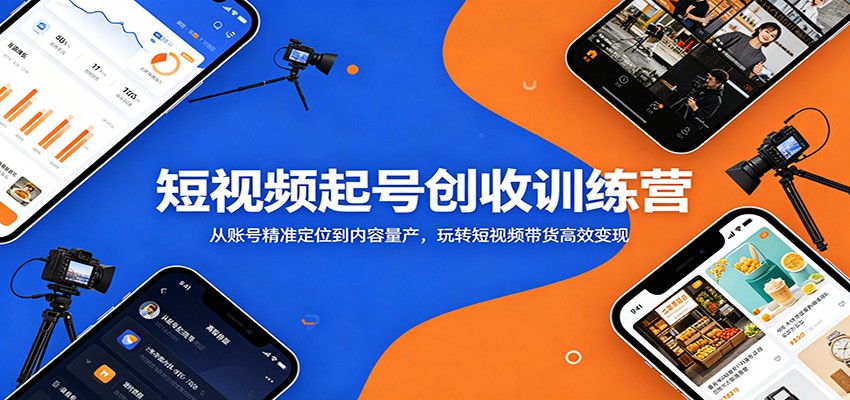 短视频起号创收训练营:从账号精准定位到内容量产,玩转短视频带货高效变现-旺仔资源库