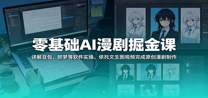 零基础AI漫剧掘金课：详解豆包、即梦等软件实操，依托文生图视频完成原创漫剧制作-喜学网
