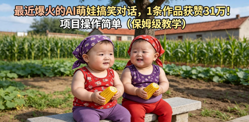 最近爆火的AI萌娃搞笑对话，1条作品获赞31W，项目操作简单(保姆级教学)-喜学网