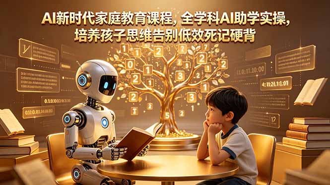 AI新时代家庭教育课程，全学科AI助学实操，培养孩子思维告别低效死记硬背-喜学网