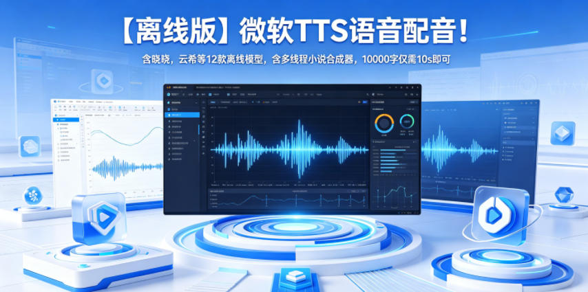【离线版】微软TTS语音配音！含晓晓，云希等12款离线模型，含多线程小说合成器，10000字仅需10s即可-喜学网