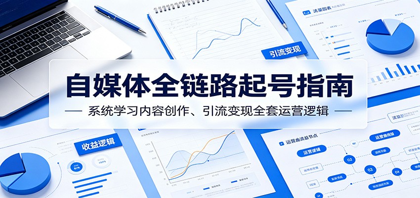 自媒体全链路起号指南：系统学习内容创作、引流变现全套运营逻辑-喜学网