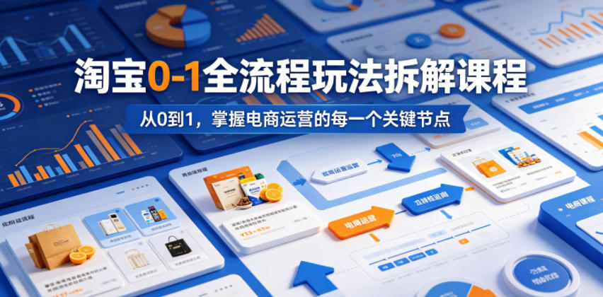 淘宝0-1全流程玩法拆解课程，从0到1，掌握电商运营的每一个关键节点-新时光资源网