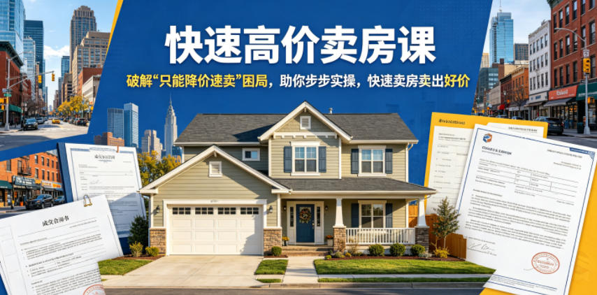 快速高价卖房课,破解“只能降价速卖”困局,助你步步实操,快速卖房卖出好价(更新2026)-新时光资源网