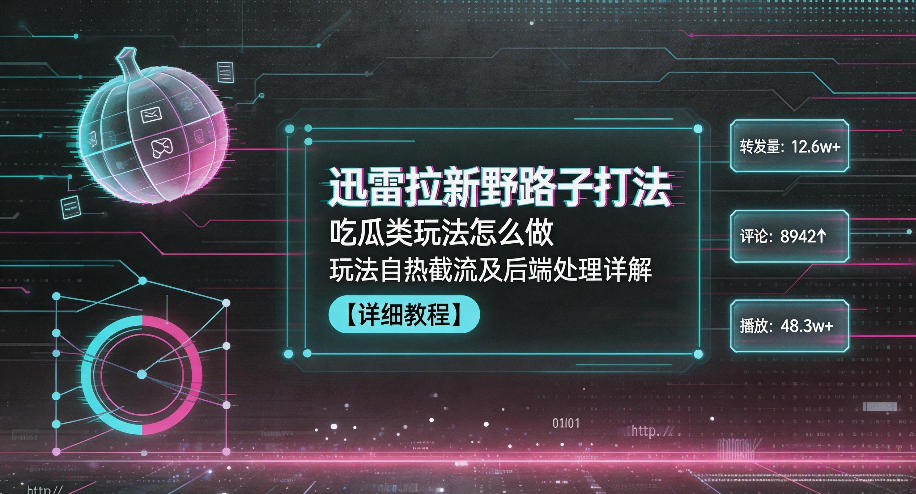 迅雷拉新野路子打法，吃瓜类玩法怎么做，玩法自热截流及后端处理详解-喜学网