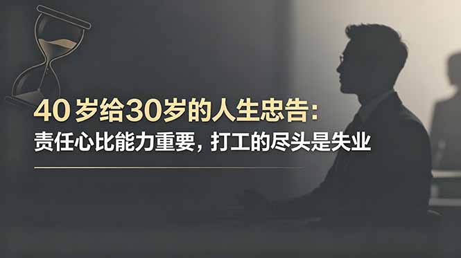 付费文章：40岁给30岁的人生忠告：责任心比能力重要，打工的尽头是失业-新时光资源网
