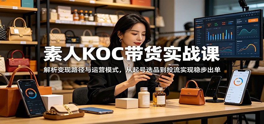 素人KOC带货实战课:解析变现路径与运营模式,从起号选品到投流实现稳步出单-新时光资源网