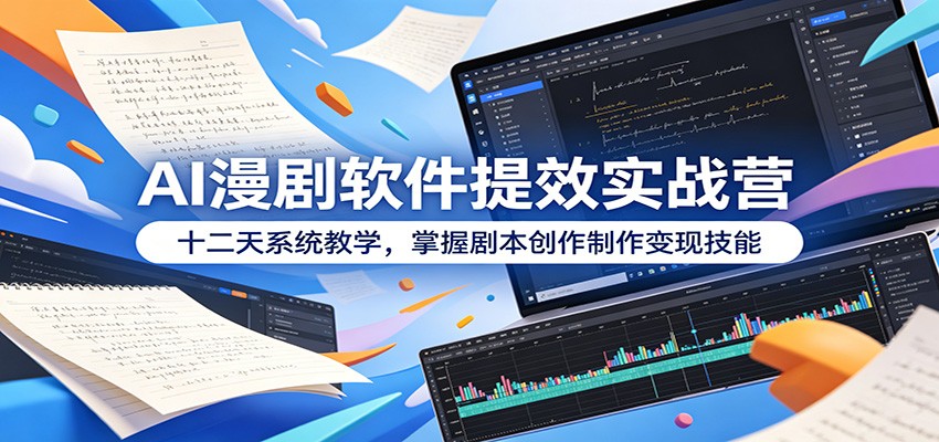 AI漫剧软件提效实战营：十二天系统教学，掌握剧本创作制作变现技能-新时光资源网