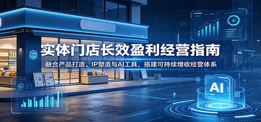 实体门店长效盈利经营指南：融合产品打造、IP塑造与AI工具，搭建可持续增收经营体系-新时光资源网