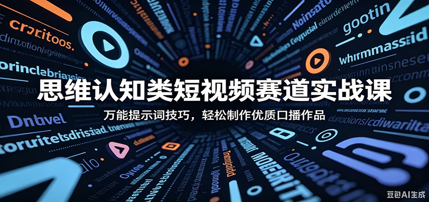 思维认知类短视频赛道实战课：万能提示词技巧，轻松制作优质口播作品-旺仔资源库