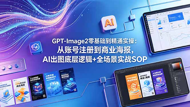 GPT-Image2零基础到精通实操：从账号注册到商业海报，AI出图底层逻辑+全场景实战SOP-吾爱自习网