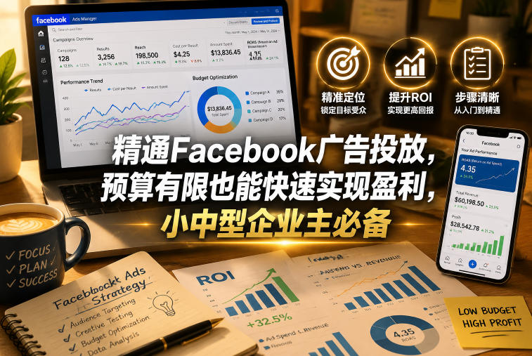 精通Facebook广告投放，预算有限也能快速实现盈利，小中型企业主必备【原创双语字幕】-喜学网