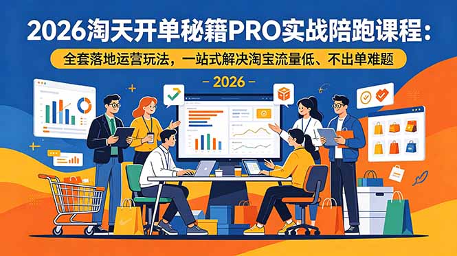 2026淘天开单秘籍PRO实战陪跑课程:全套落地运营玩法,一站式解决淘宝流量低、不出单难题-新时光资源网