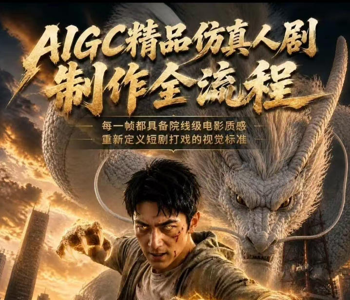 AIGC精品仿真人剧豢龙人全流程制作解析2026，国风仿真人创作+打斗剧情+人设编排，一站式AI短剧入门-吾爱自习网