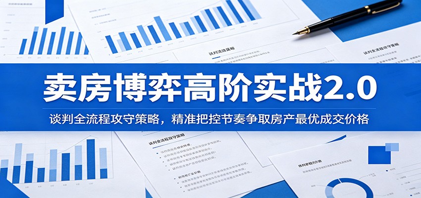 卖房博弈高阶实战2.0：谈判全流程攻守策略，精准把控节奏争取房产最优成交价格-吾爱自习网