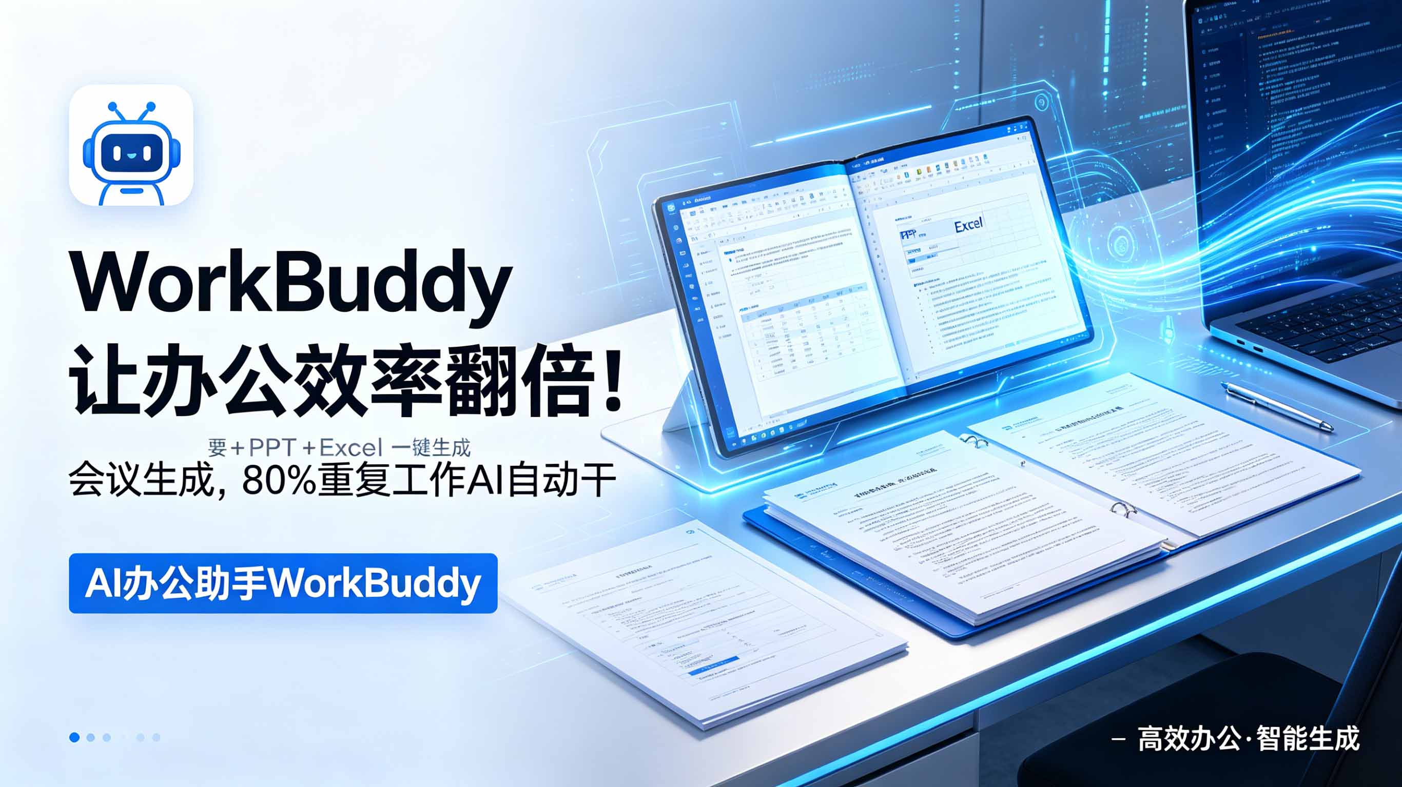 WorkBuddy让办公效率翻倍!会议纪要+PPT+Excel一键生成,80%重复工作AI自动干-小艾项目网