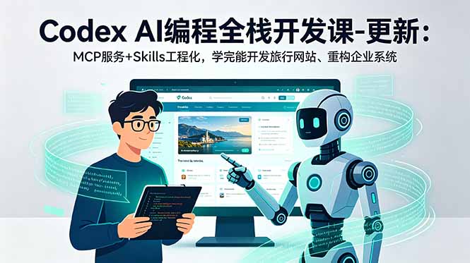 Codex AI编程全栈开发课-更新：MCP服务+Skills工程化，学完能开发旅行网站、重构企业系统-吾爱自习网