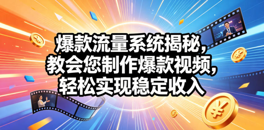 爆款流量系统揭秘，教会您制作爆款视频，轻松实现稳定收入【原创双语字幕】-喜学网