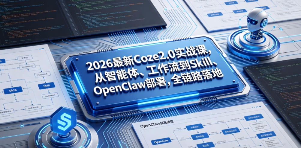 2026最新Coze2.0实战课，从智能体、工作流到Skill、OpenClaw部署，全链路落地-新时光资源网