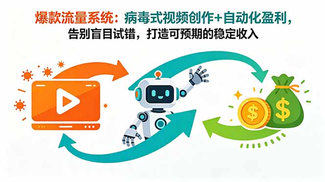 爆款流量系统：病毒式视频创作+自动化盈利，告别盲目试错，打造可预期的稳定收入-喜学网