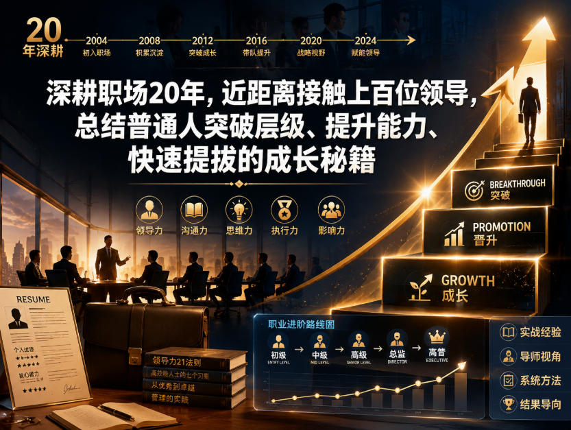 付费文章:深耕职场20年,近距离接触上百位领导,总结普通人突破层级、提升能力、快速提拔的成长秘籍(全网独家干货)-新时光资源网