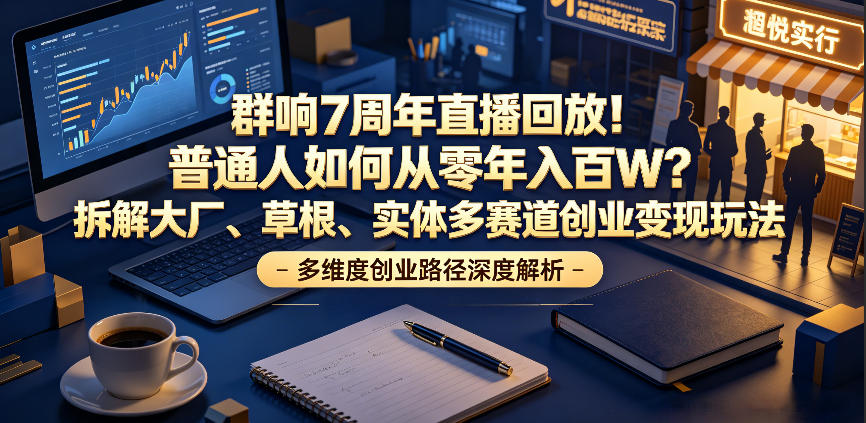 群响7周年直播回放!普通人如何从零年入百W?拆解大厂、草根、实体多赛道创业变现玩法-我爱发帖