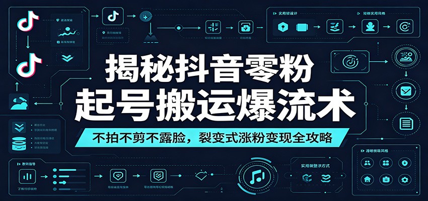 揭秘抖音零粉起号搬运爆流术:不拍不剪不露脸,裂变式涨粉变现全攻略-旺仔资源库