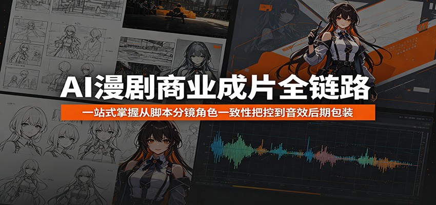 AI漫剧商业成片全链路:一站式掌握从脚本分镜角色一致性把控到音效后期包装-新时光资源网