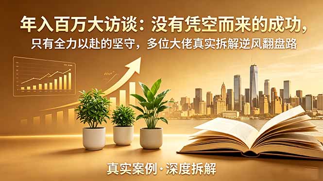 年入百万大访谈-更新：没有凭空而来的成功，只有全力以赴的坚守，多位大佬真实拆解逆风翻盘路-旺仔资源库