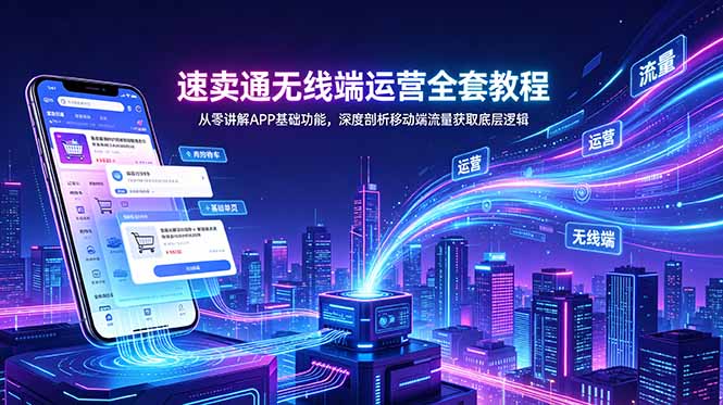 速卖通无线端运营全套教程，从零讲解APP基础功能，深度剖析移动端流量获取底层逻辑-我爱发帖