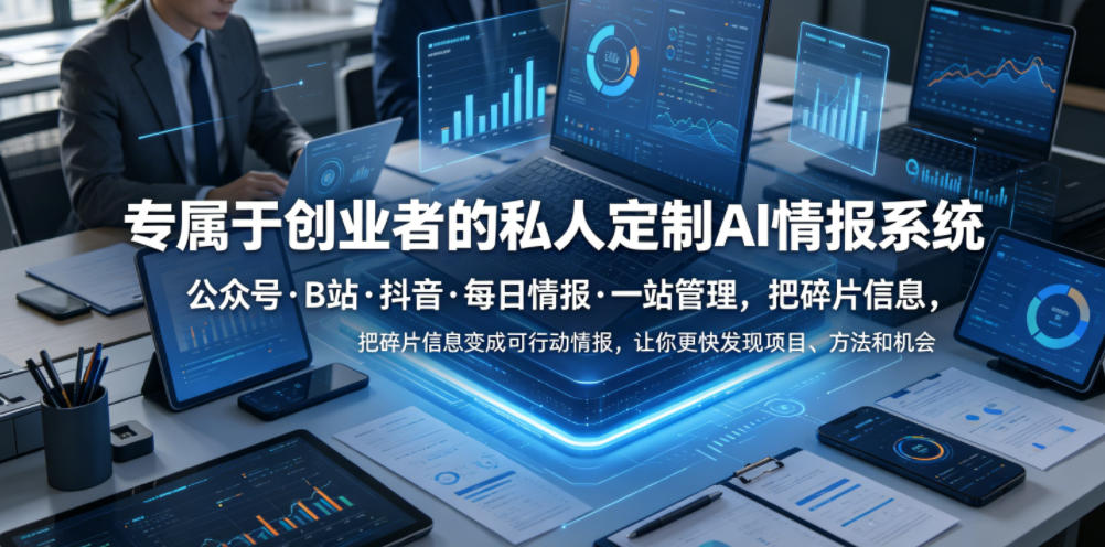 专属于创业者的私人定制AI情报系统，公众号·B站·抖音·每日情报·一站管理，把碎片信息变成可行动情报，让你更快发现项目、方法和机会-我爱发帖