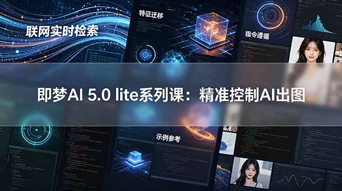 即梦AI 5.0 lite实战课:联网实时检索+特征迁移+指令遵循+示例参考,精准控制AI出图-吾爱自习网