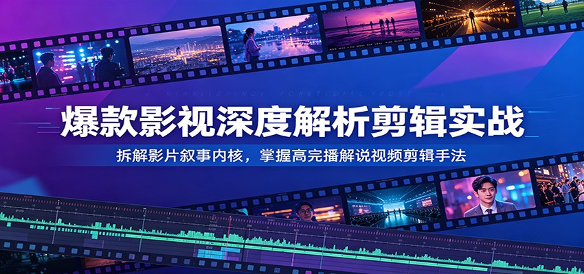爆款影视深度解析剪辑实战:拆解影片叙事内核,掌握高完播解说视频剪辑手法-旺仔资源库