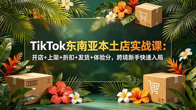 TikTok东南亚本土店实战课：开店+上架+折扣+发货+体验分，跨境新手快速入局-吾爱自习网