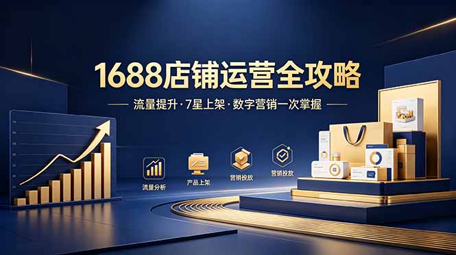 1688店铺没流量？产品上架不到7星？数字营销不会投？全套运营技能一次学(更新6月-吾爱自习网