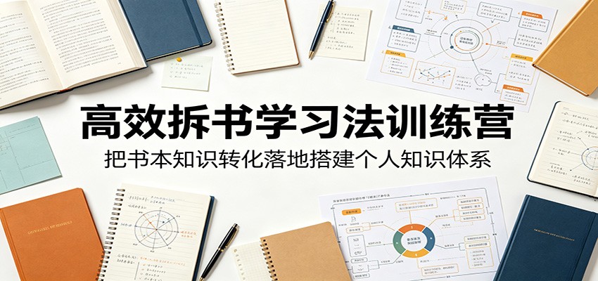 高效拆书学习法训练营，把书本知识转化落地搭建个人知识体系-吾爱自习网