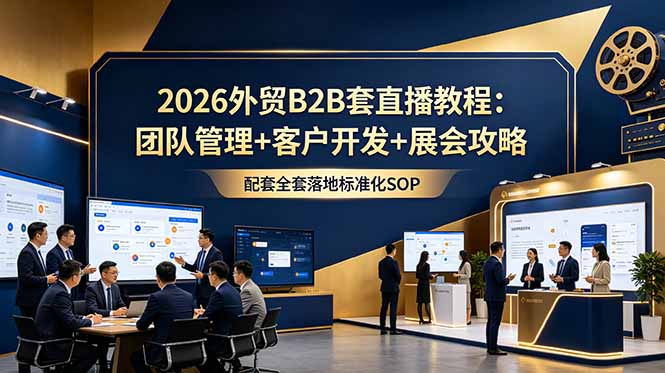 2026外贸B2B套直播教程:团队管理+客户开发+展会攻略,配套全套落地标准化SOP-我爱发帖