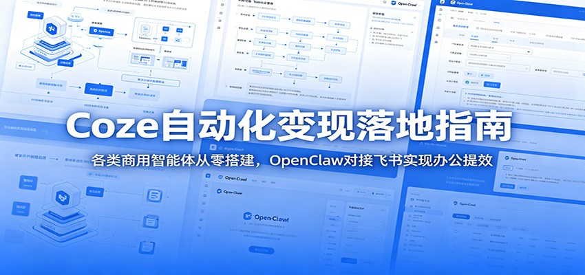 Coze自动化变现落地指南:各类商用智能体从零搭建,OpenClaw对接飞书实现办公提效-新时光资源网