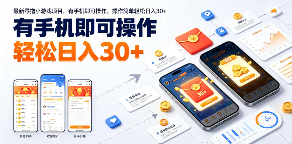 最新零撸小游戏项目，有手机即可操作，操作简单轻松日入30+-吾爱自习网