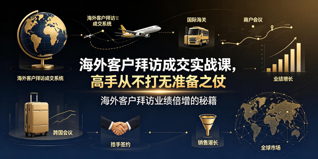 海外客户拜访成交实战课，高手从不打无准备之仗，海外客户拜访业绩倍增的秘籍-吾爱自习网