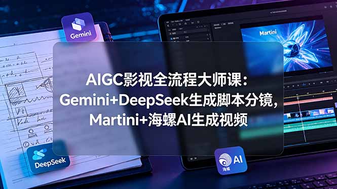 AIGC影视全流程大师课：Gemini+DeepSeek生成脚本分镜，Martini+海螺AI生成视频-吾爱自习网