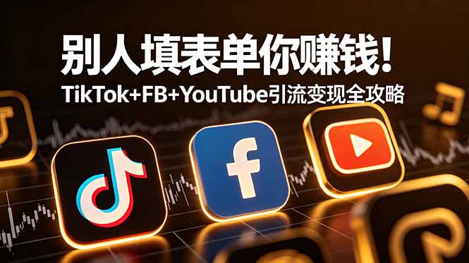 别人填表单你赚钱!TikTok+FB+YouTube 引流变现全攻略【原创双语字幕】-旺仔资源库