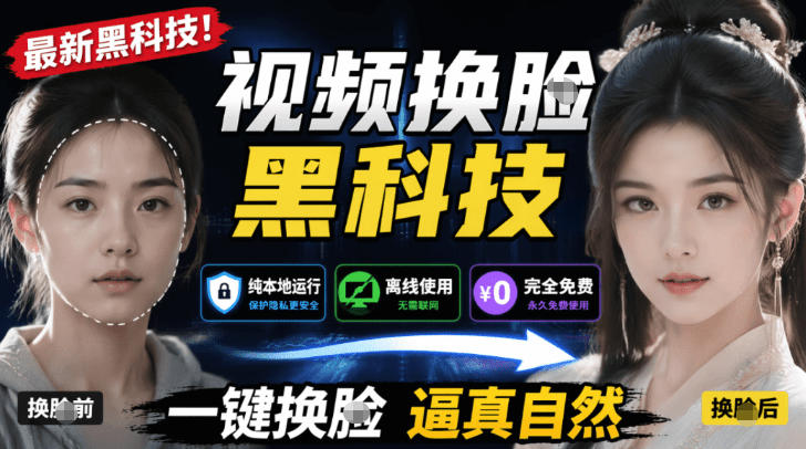 AI人工智能如此夸张？一键视频换Lian黑科技，纯本地离线运行，本地视频换Lian娱乐工具，AI FaceSwap-吾爱自习网