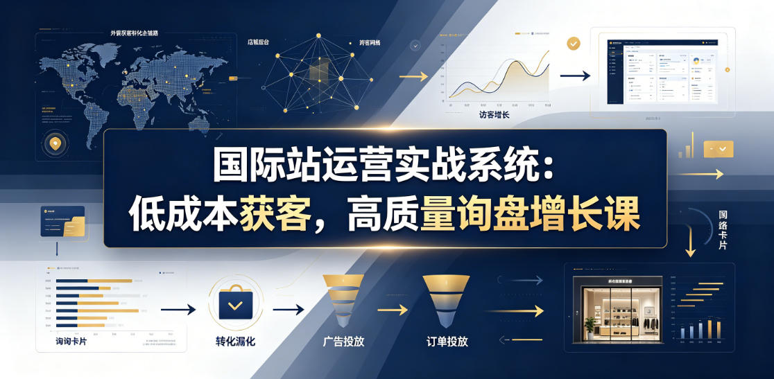 国际站运营实战系统:低成本获客,高质量询盘增长课(更新26年)-吾爱自习网