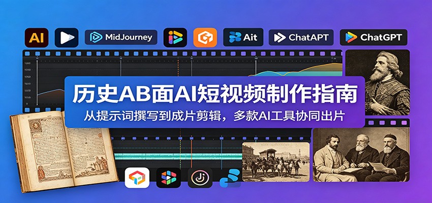 历史AB面AI短视频制作指南:从提示词撰写到成片剪辑,多款AI工具协同出片-我爱发帖